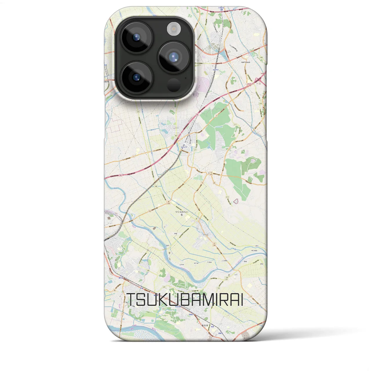【つくばみらい(茨城県)】地図柄iPhoneケース(バックカバータイプ)