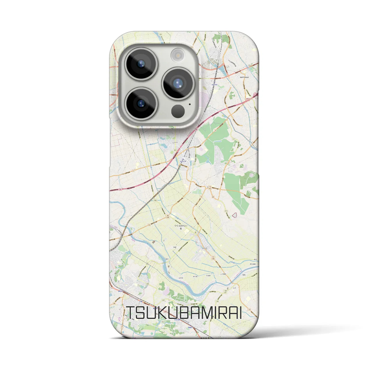 【つくばみらい(茨城県)】地図柄iPhoneケース(バックカバータイプ)