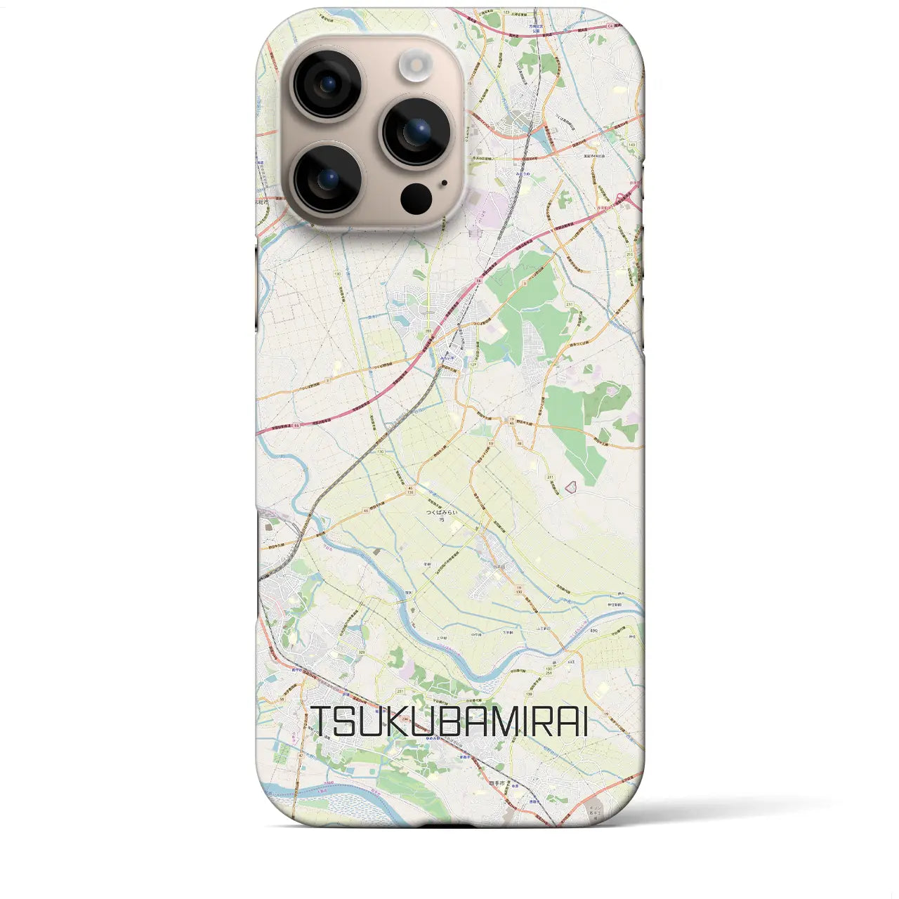 【つくばみらい(茨城県)】地図柄iPhoneケース(バックカバータイプ)