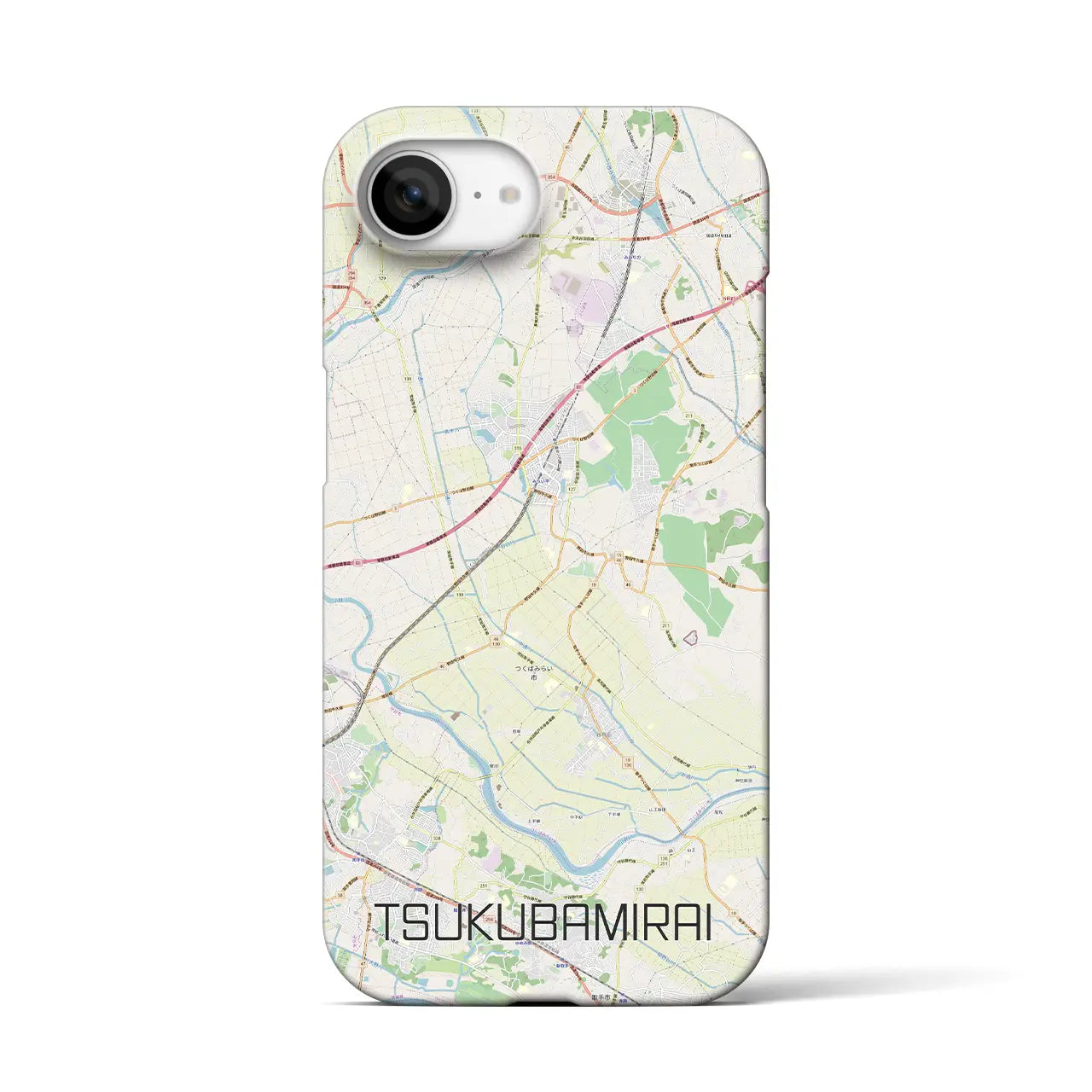 【つくばみらい(茨城県)】地図柄iPhoneケース(バックカバータイプ)