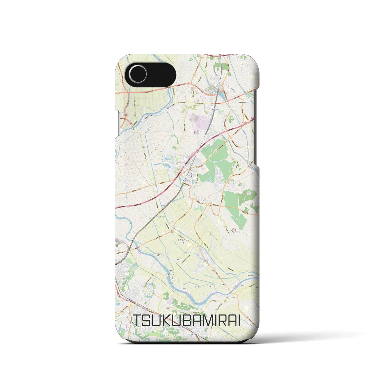 【つくばみらい(茨城県)】地図柄iPhoneケース(バックカバータイプ)