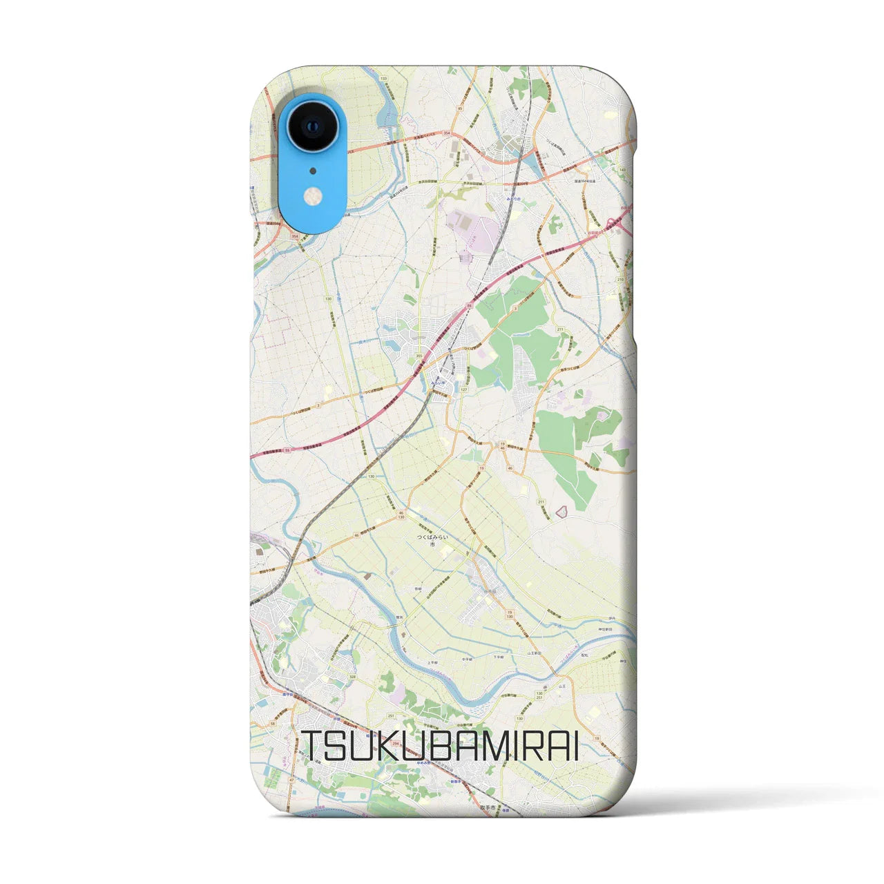 【つくばみらい(茨城県)】地図柄iPhoneケース(バックカバータイプ)