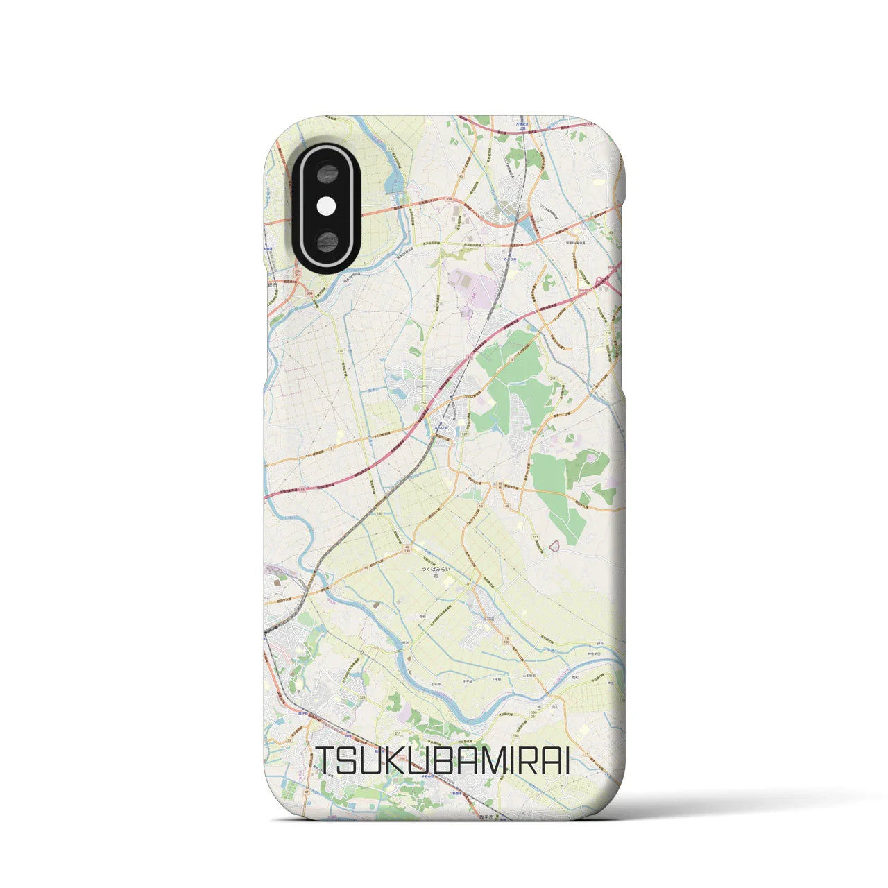 【つくばみらい(茨城県)】地図柄iPhoneケース(バックカバータイプ)