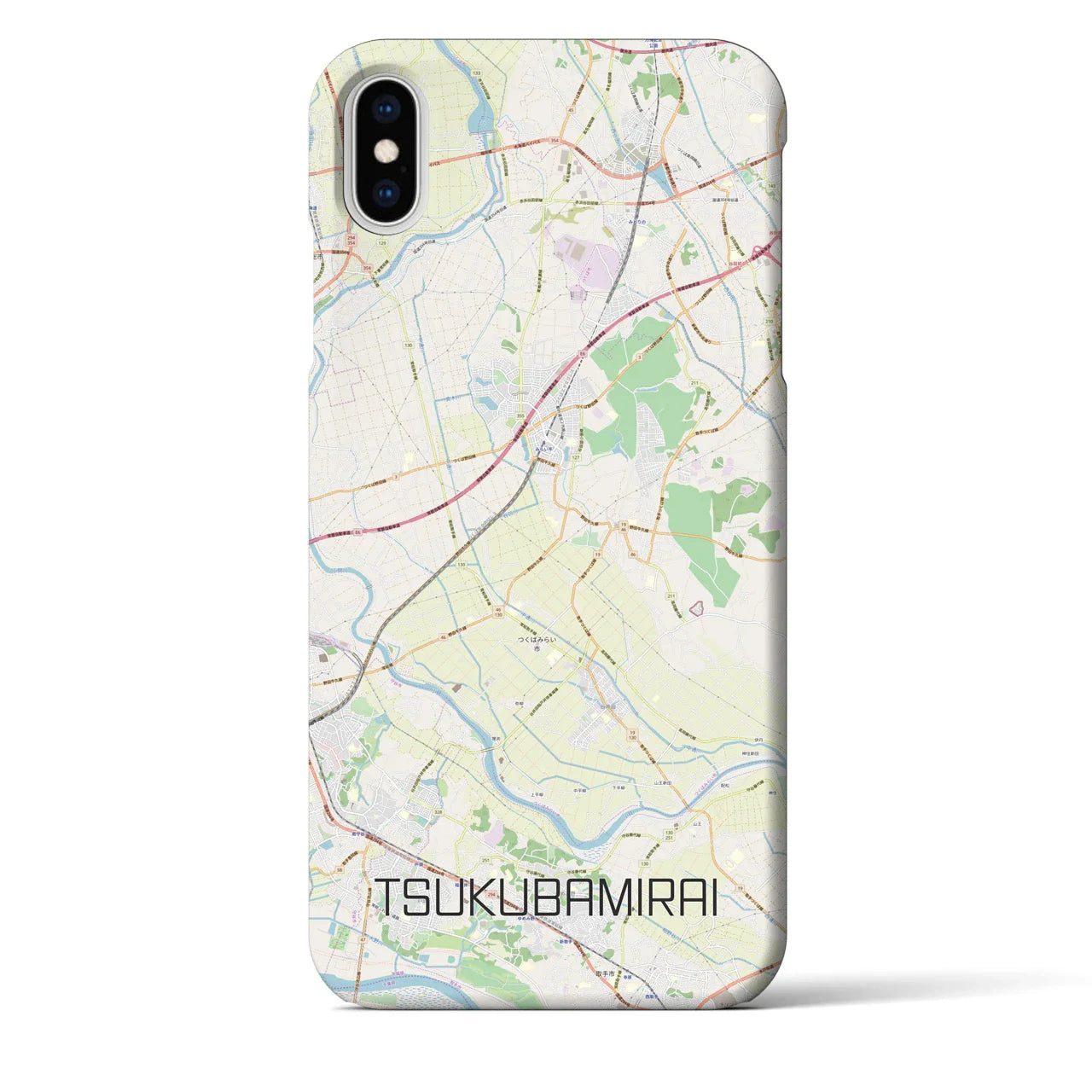 【つくばみらい(茨城県)】地図柄iPhoneケース(バックカバータイプ)