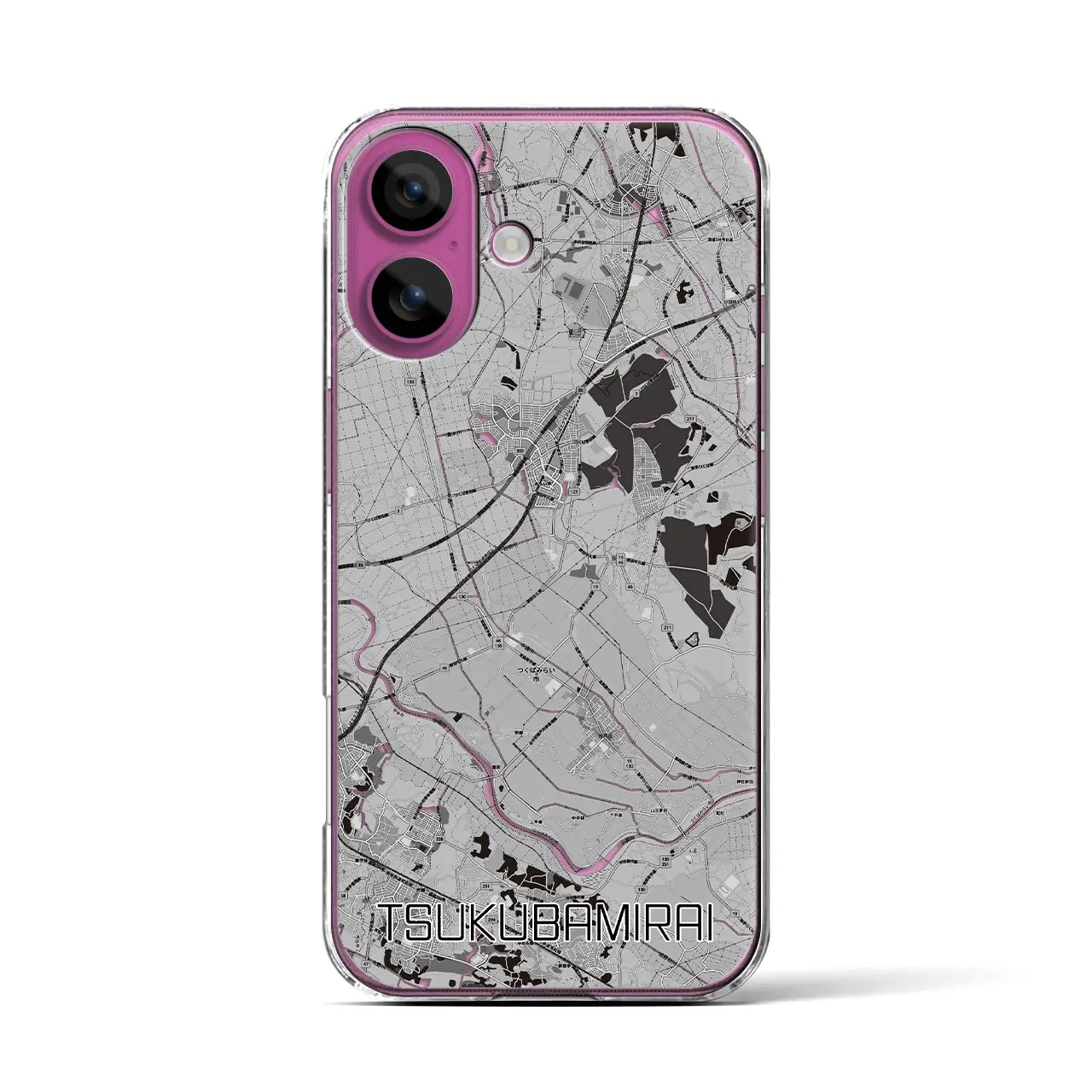 【つくばみらい(茨城県)】地図柄iPhoneケース(クリアタイプ)
