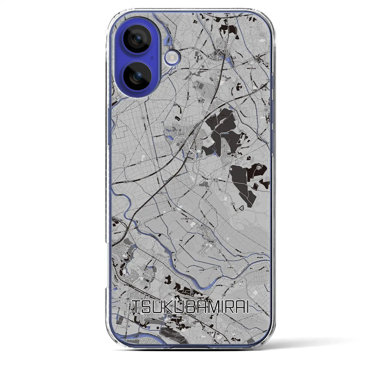 【つくばみらい(茨城県)】地図柄iPhoneケース(クリアタイプ)