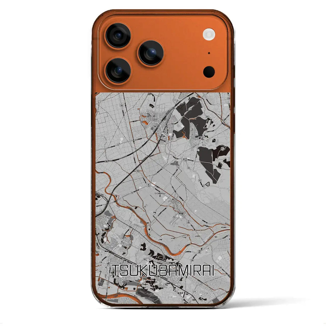 【つくばみらい(茨城県)】地図柄iPhoneケース(クリアタイプ)