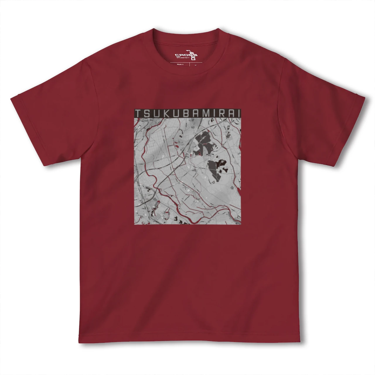 【つくばみらい(茨城県)】地図柄ヘビーウェイトTシャツ