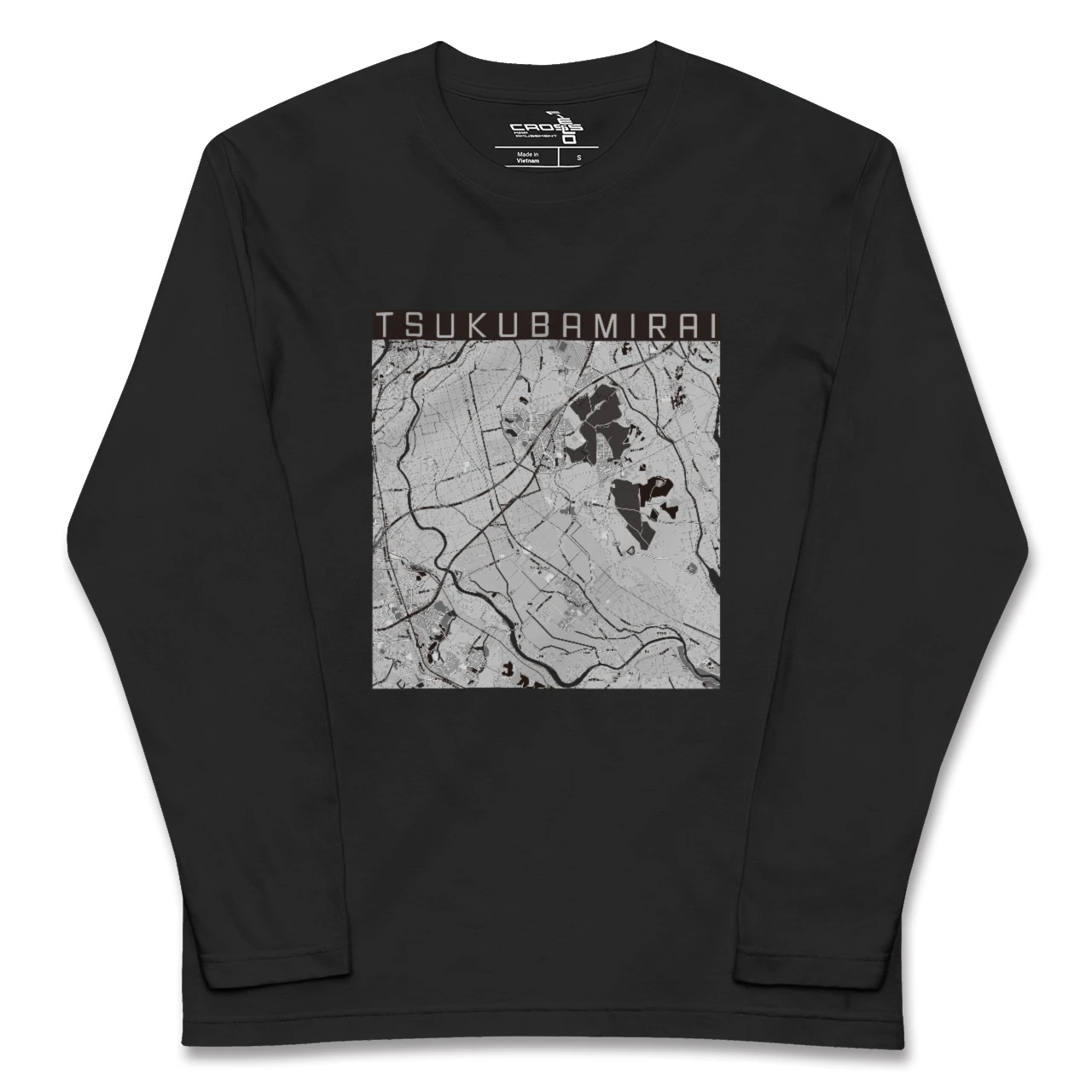 【つくばみらい(茨城県)】地図柄ロングスリーブTシャツ