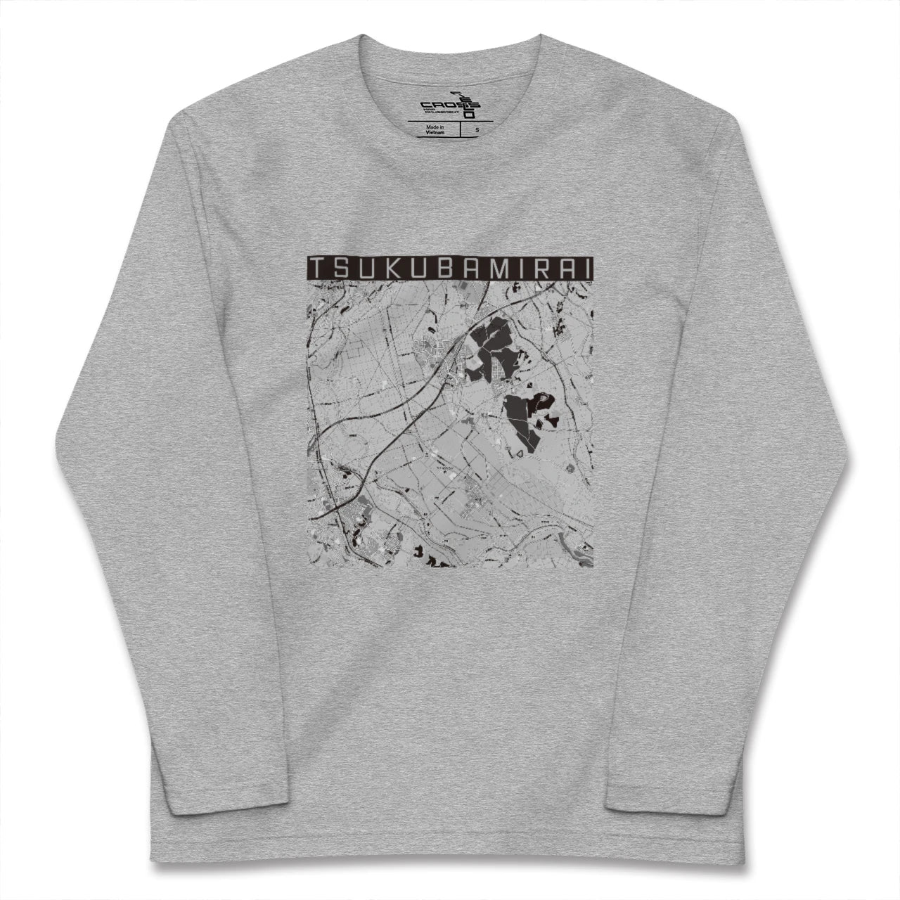 【つくばみらい(茨城県)】地図柄ロングスリーブTシャツ