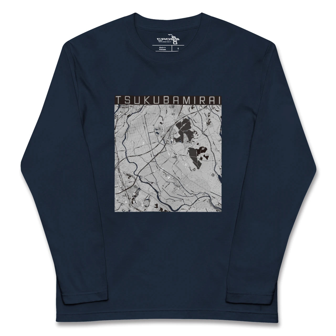 【つくばみらい(茨城県)】地図柄ロングスリーブTシャツ