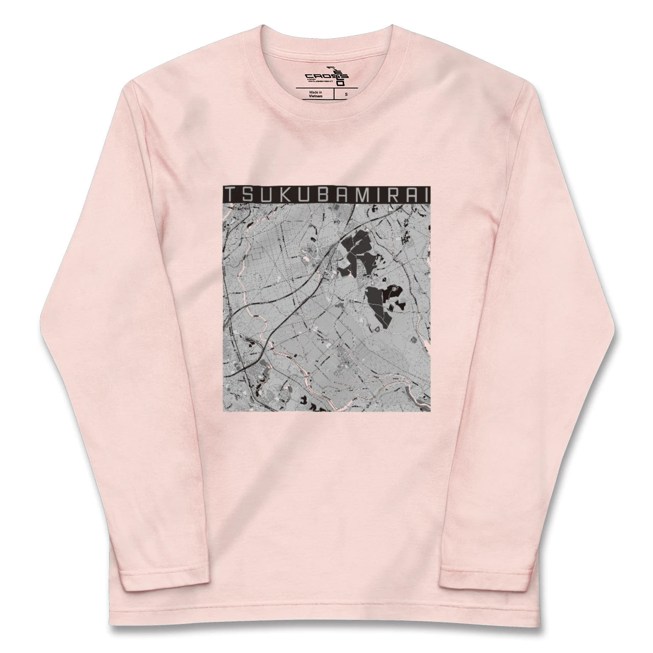 【つくばみらい(茨城県)】地図柄ロングスリーブTシャツ