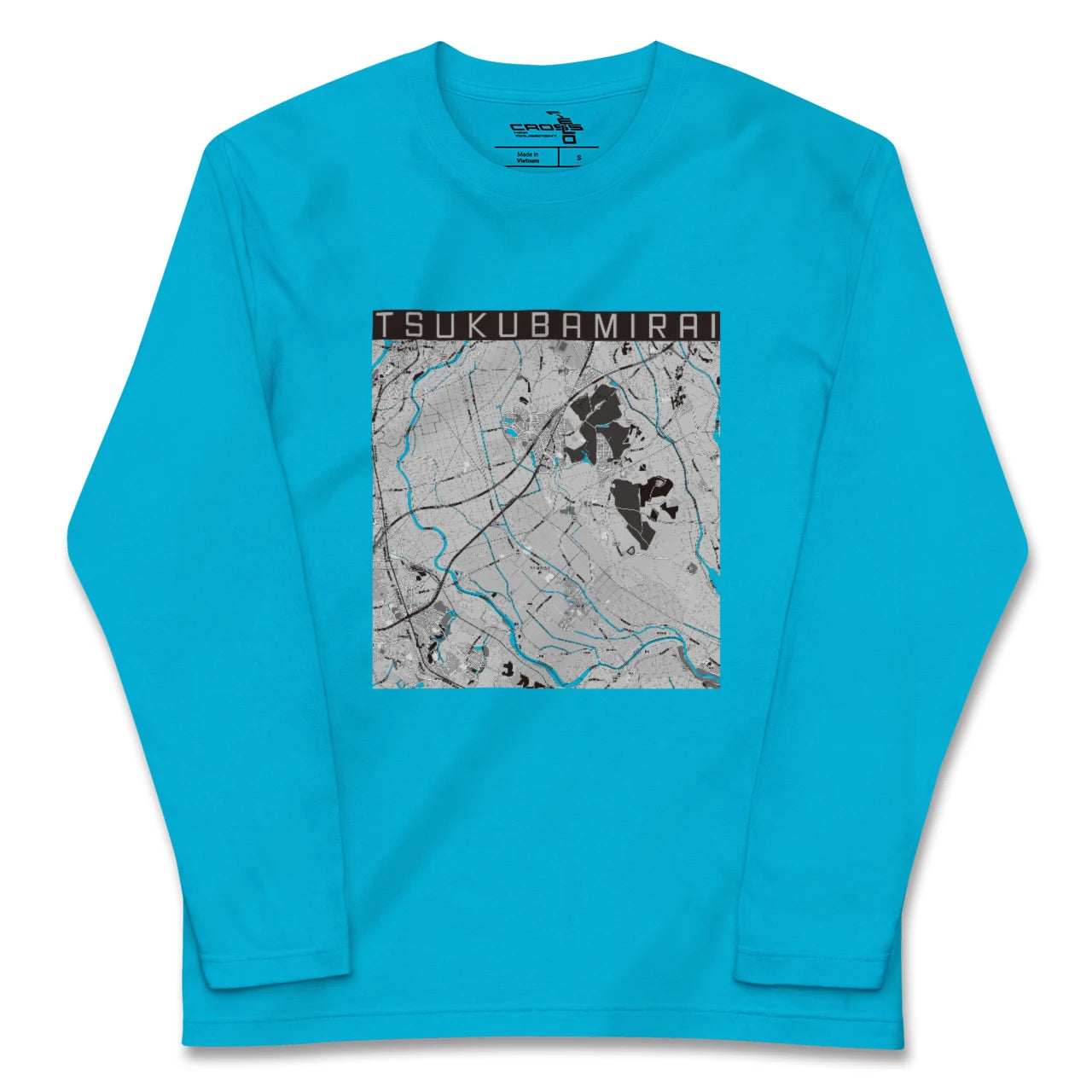 【つくばみらい(茨城県)】地図柄ロングスリーブTシャツ