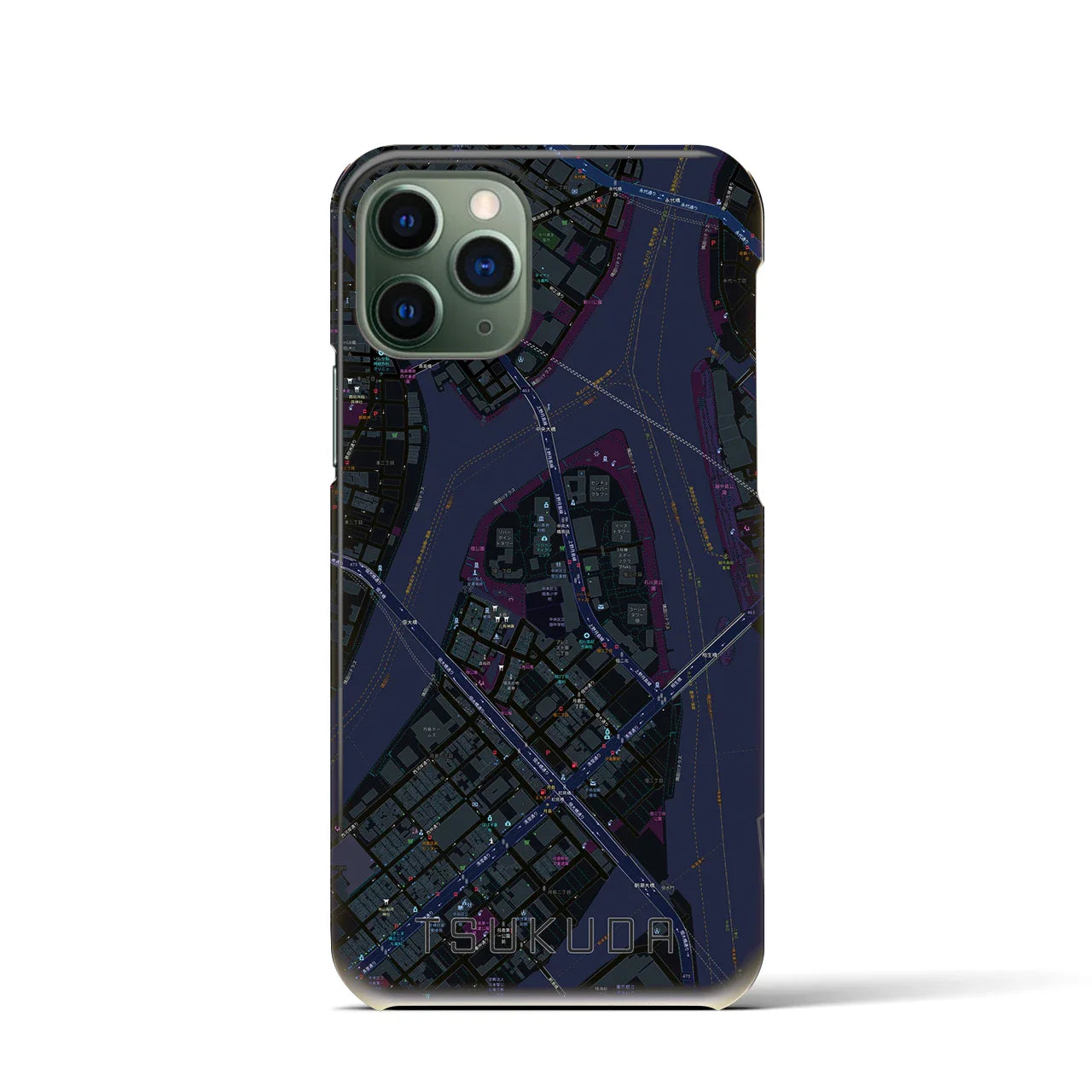 【佃(東京都)】地図柄iPhoneケース(バックカバータイプ)