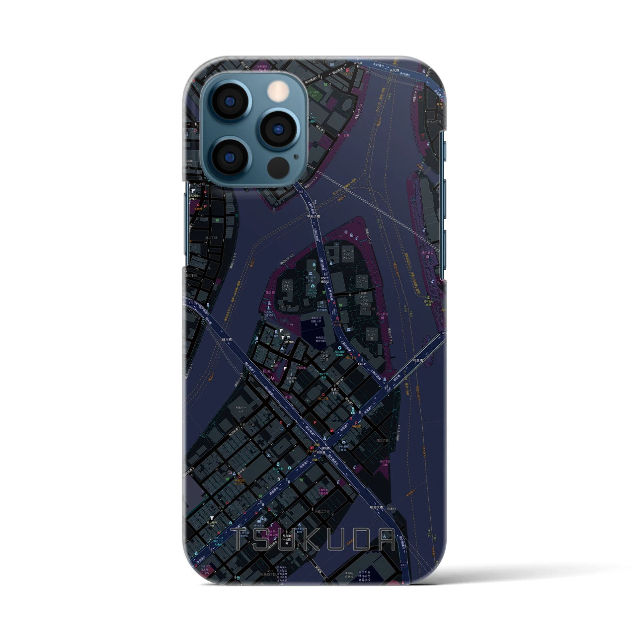 【佃(東京都)】地図柄iPhoneケース(バックカバータイプ)