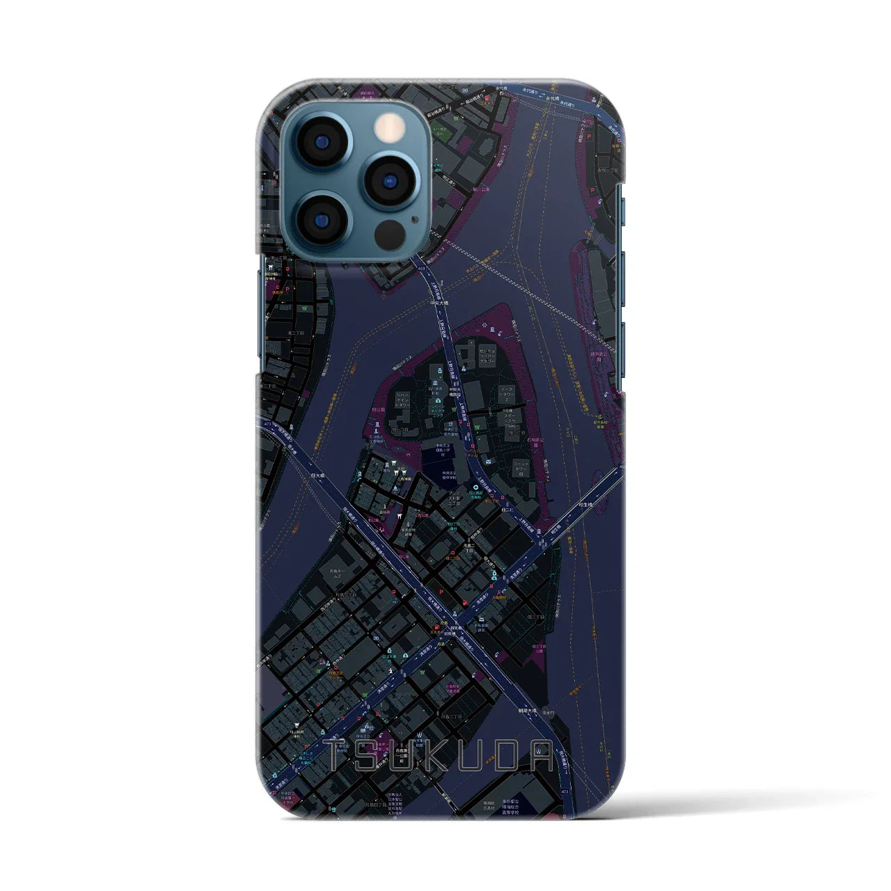 【佃(東京都)】地図柄iPhoneケース(バックカバータイプ)