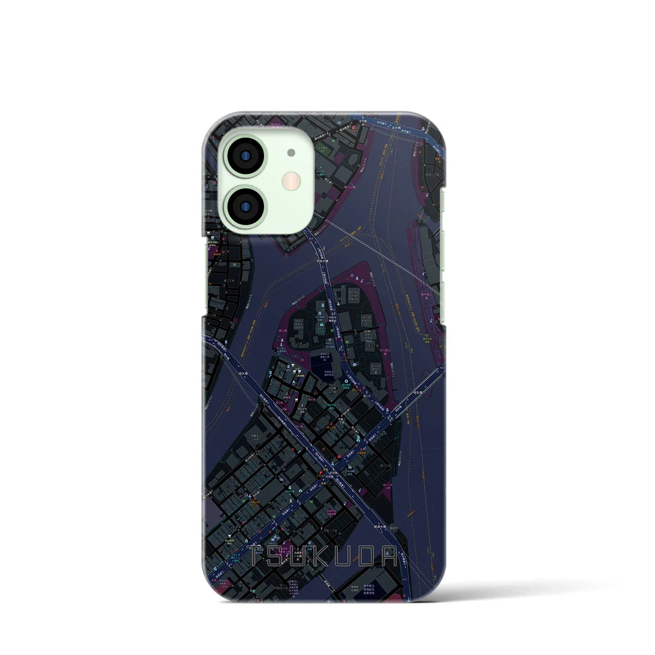 【佃(東京都)】地図柄iPhoneケース(バックカバータイプ)