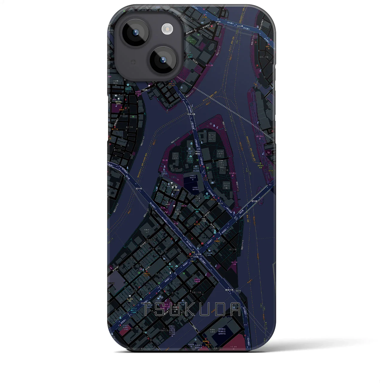 【佃(東京都)】地図柄iPhoneケース(バックカバータイプ)