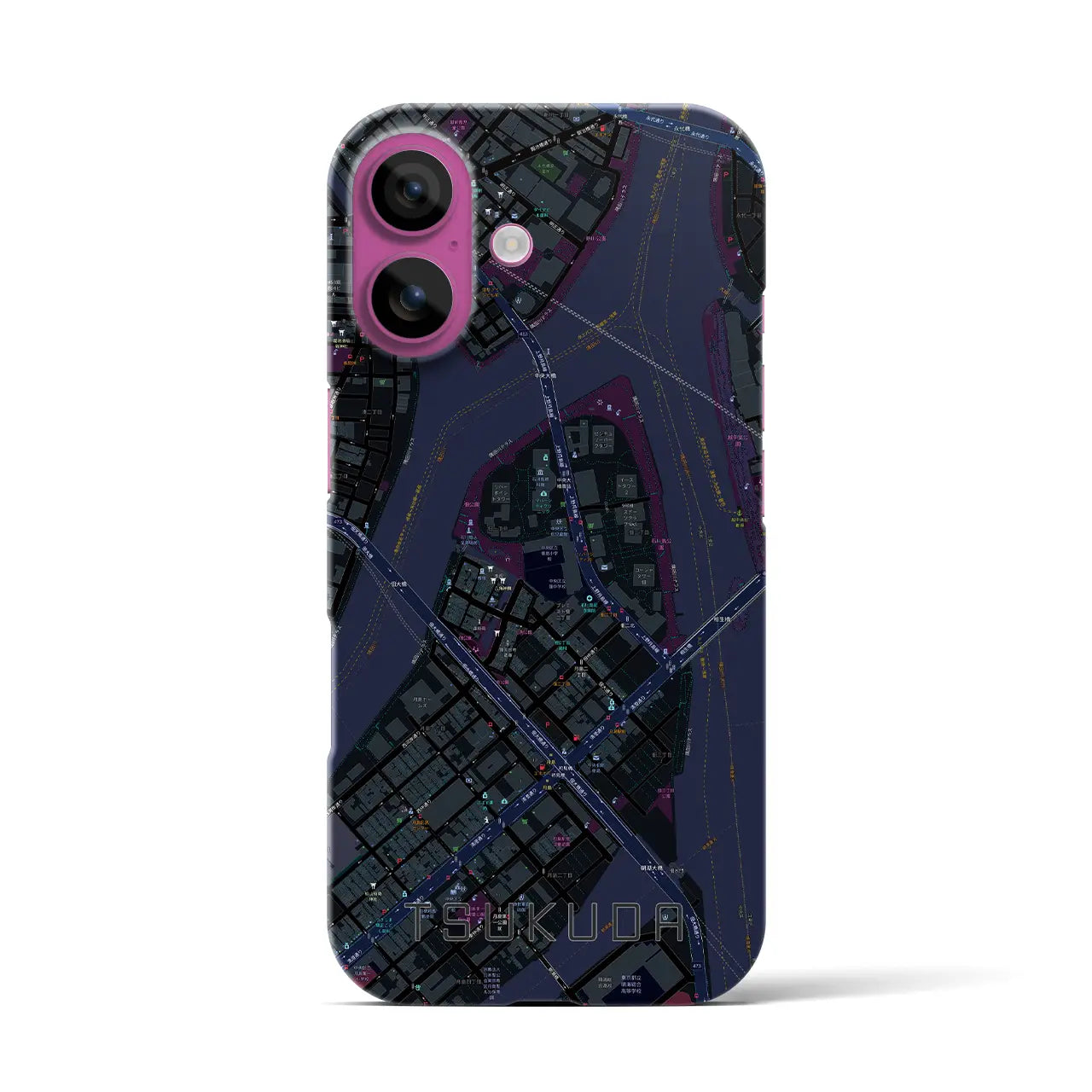 【佃(東京都)】地図柄iPhoneケース(バックカバータイプ)