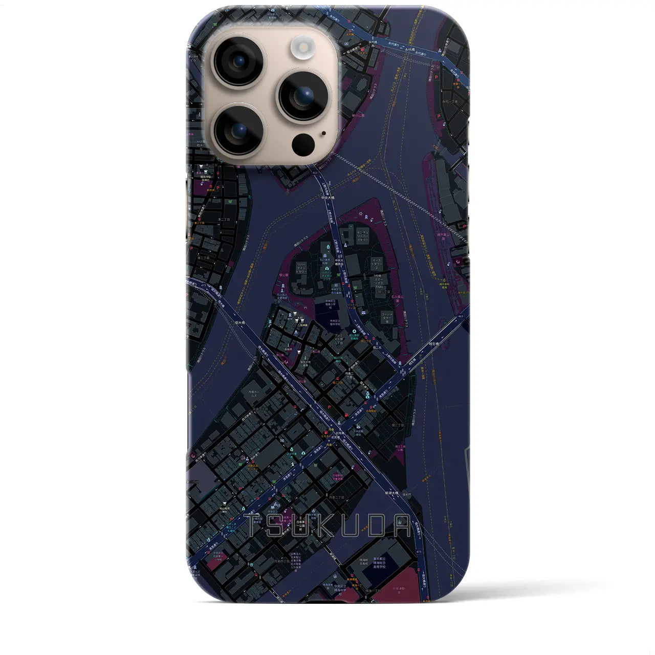 【佃(東京都)】地図柄iPhoneケース(バックカバータイプ)