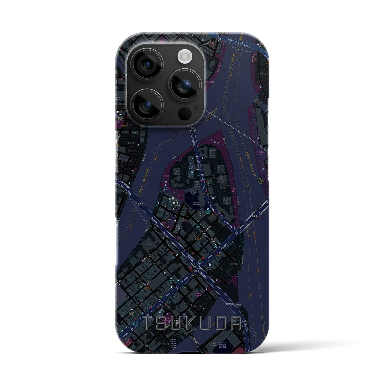 【佃(東京都)】地図柄iPhoneケース(バックカバータイプ)
