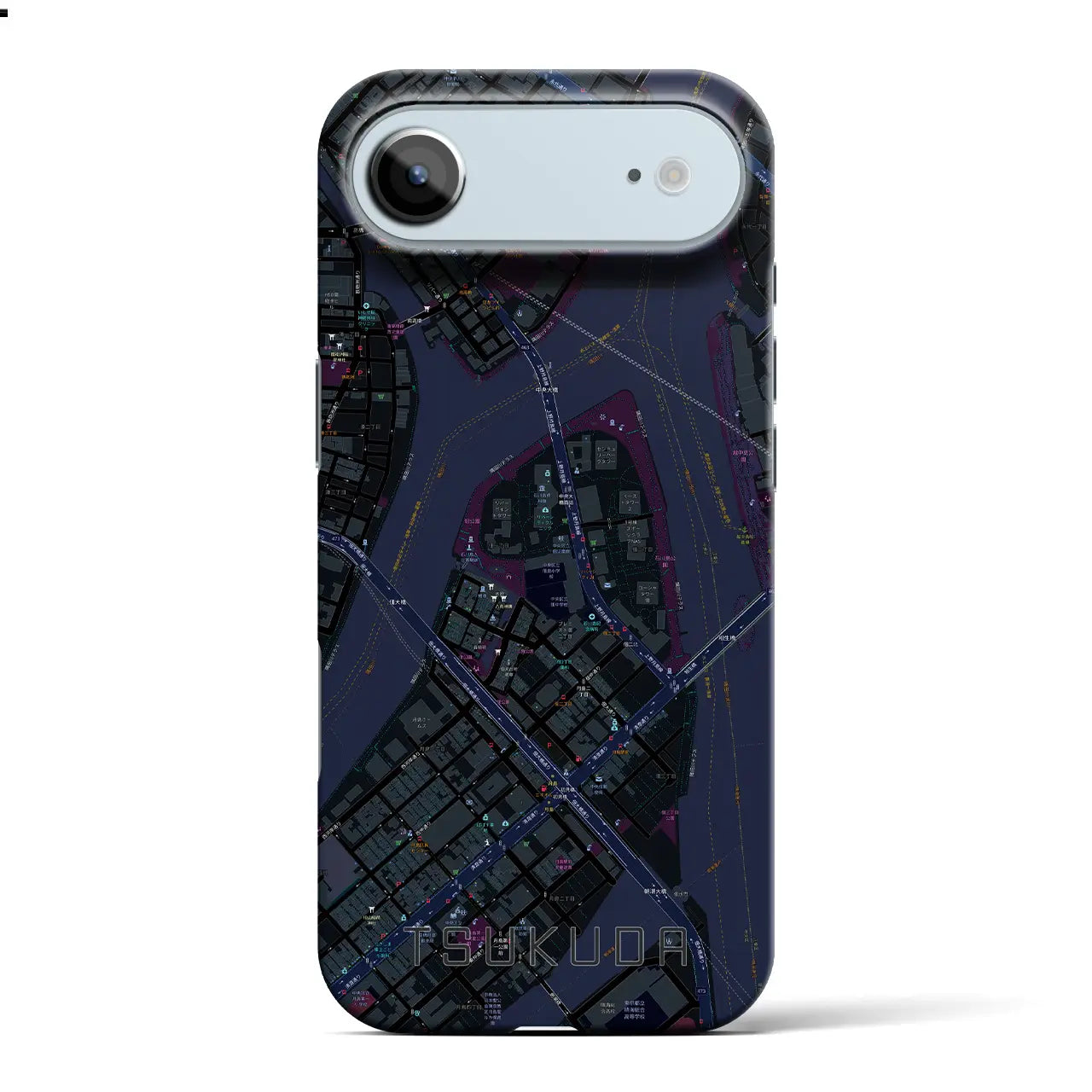 【佃(東京都)】地図柄iPhoneケース(バックカバータイプ)