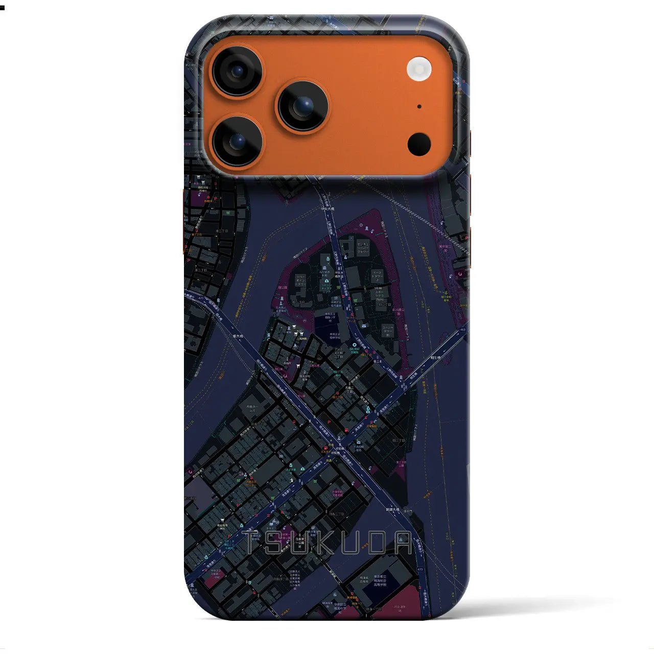 【佃(東京都)】地図柄iPhoneケース(バックカバータイプ)