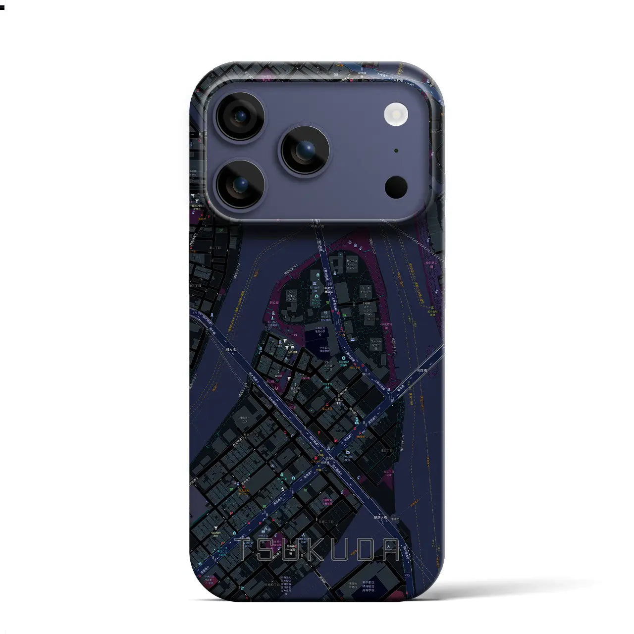 【佃(東京都)】地図柄iPhoneケース(バックカバータイプ)