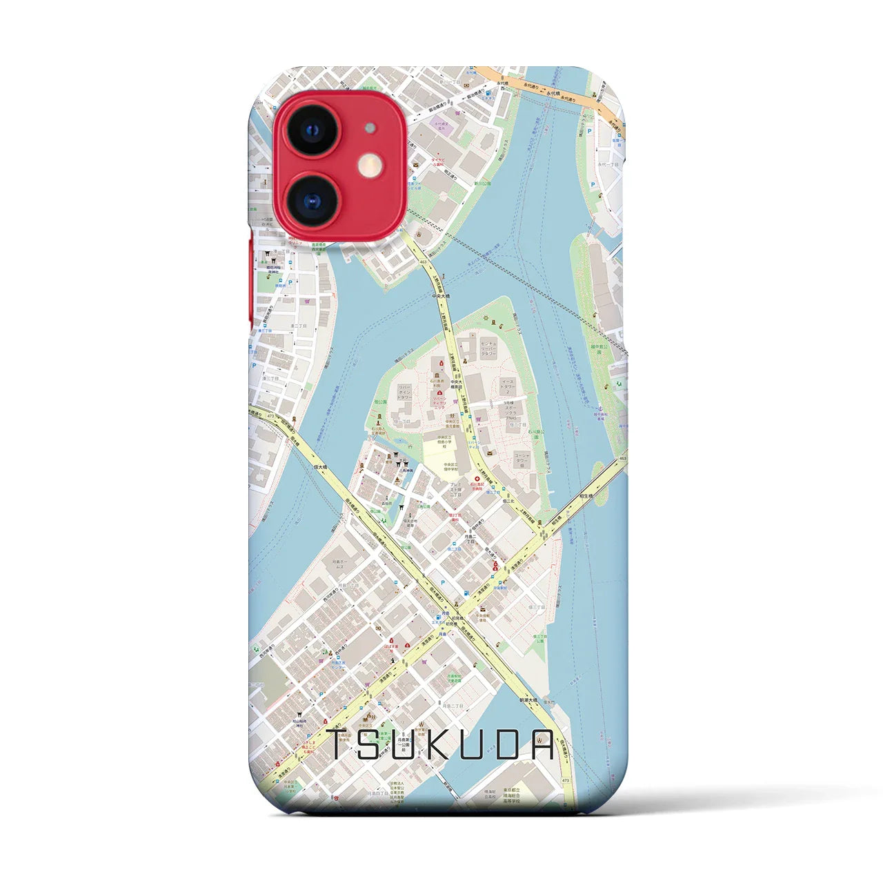 【佃(東京都)】地図柄iPhoneケース(バックカバータイプ)