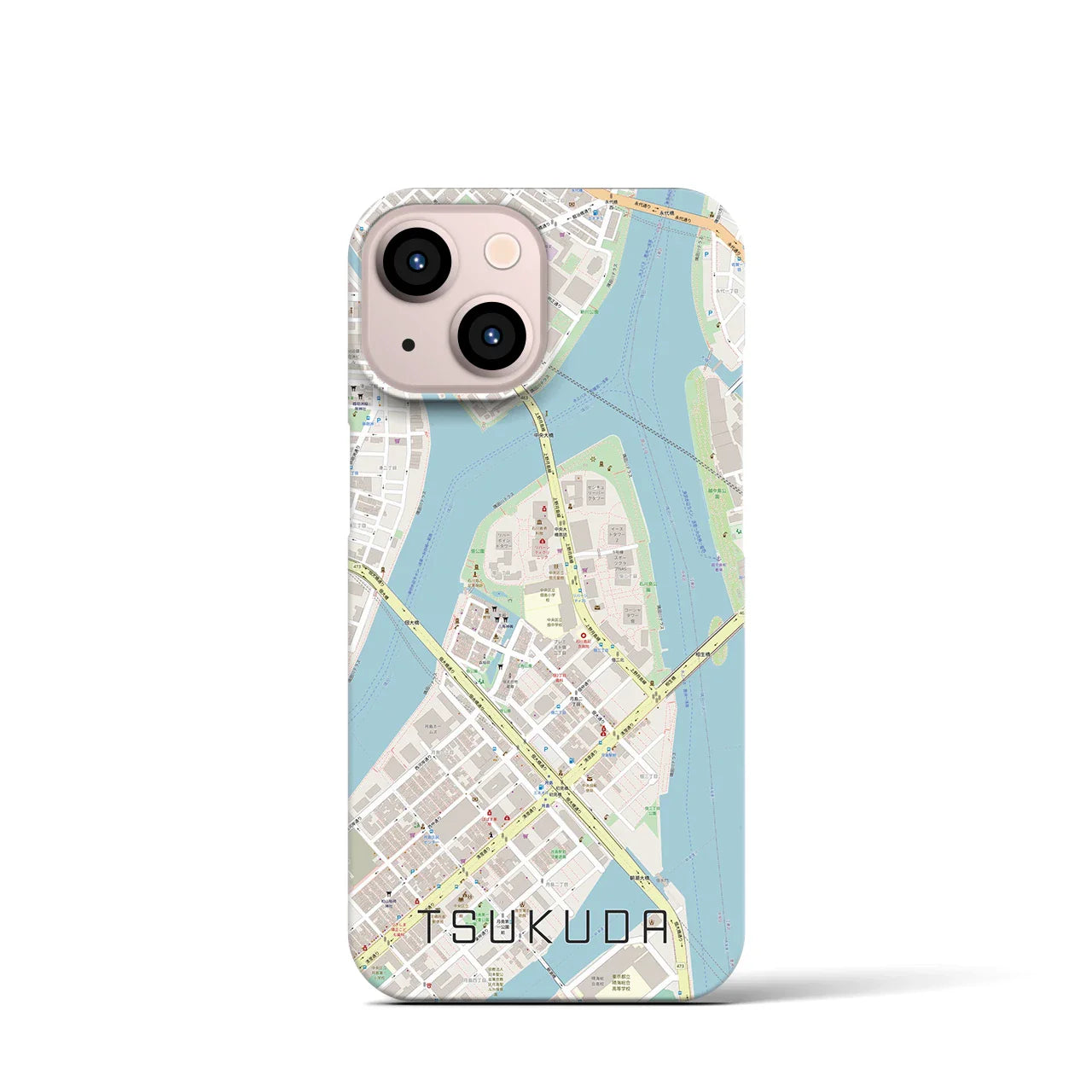 【佃(東京都)】地図柄iPhoneケース(バックカバータイプ)