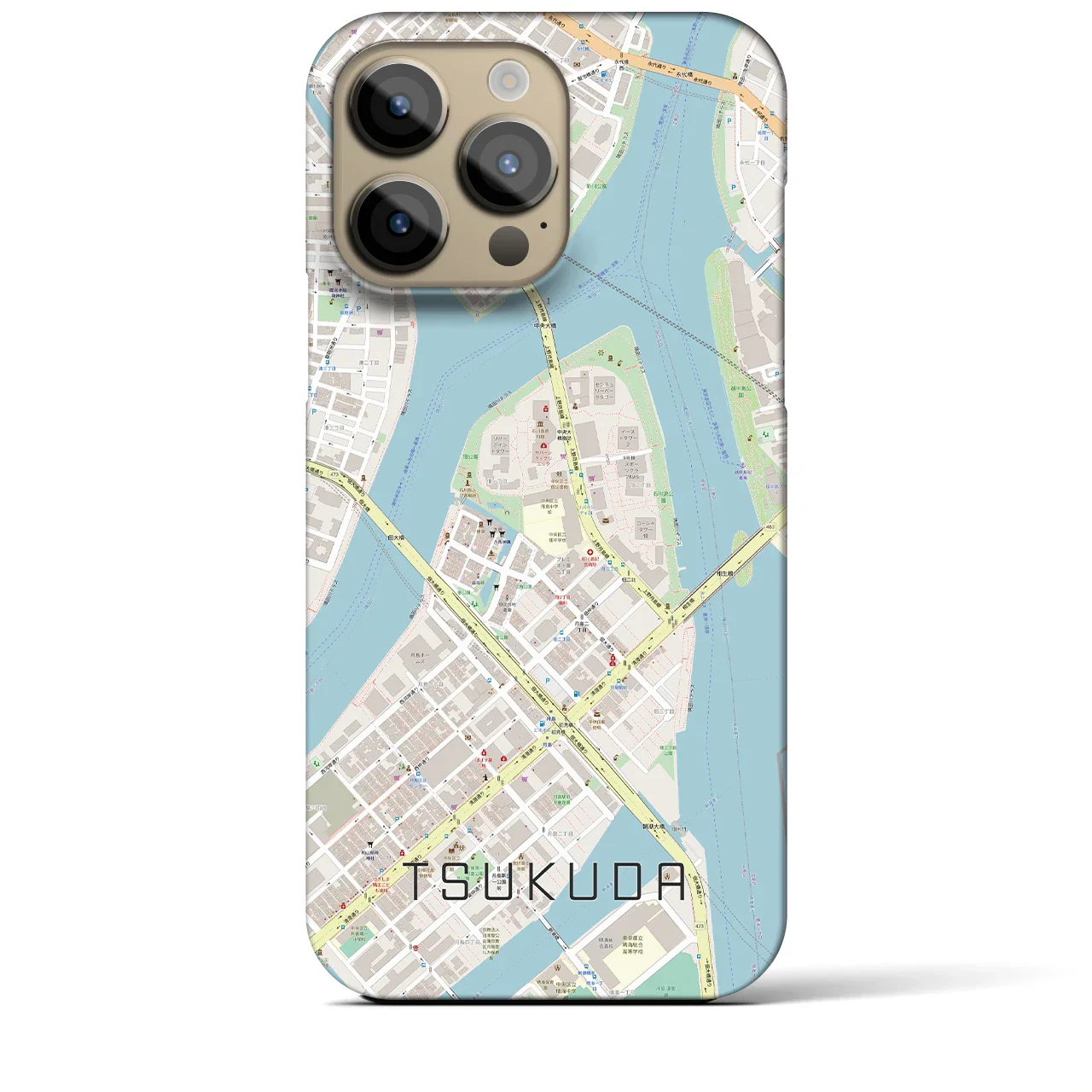 【佃(東京都)】地図柄iPhoneケース(バックカバータイプ)