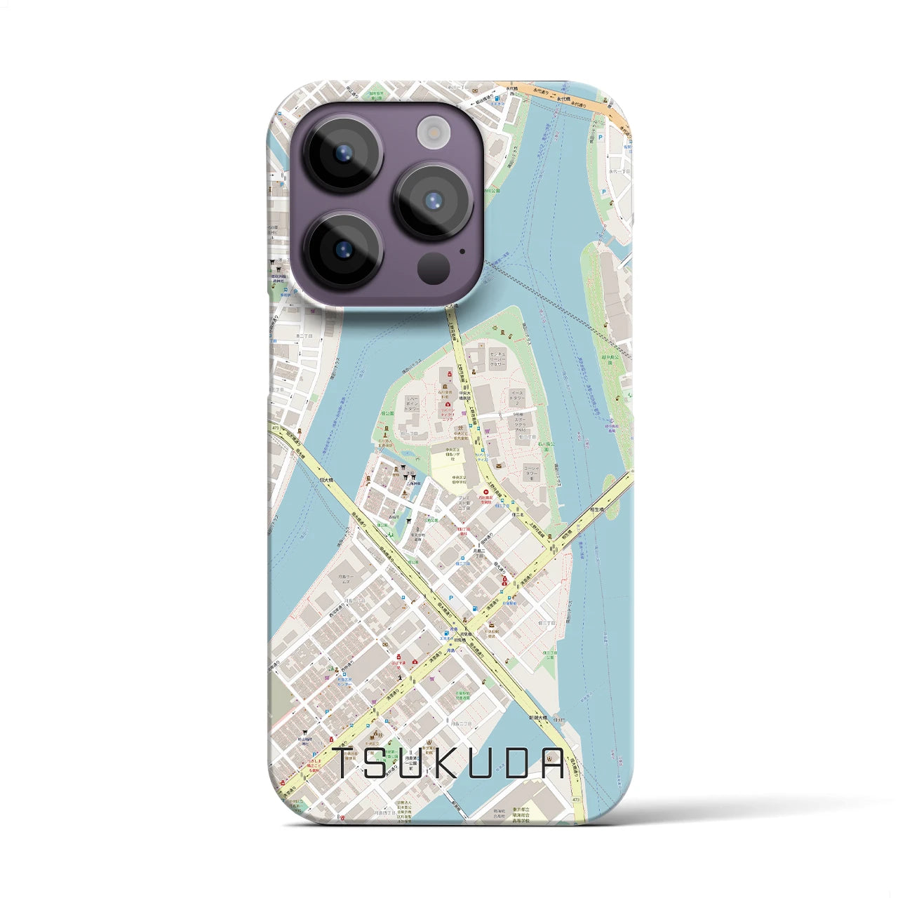 【佃(東京都)】地図柄iPhoneケース(バックカバータイプ)