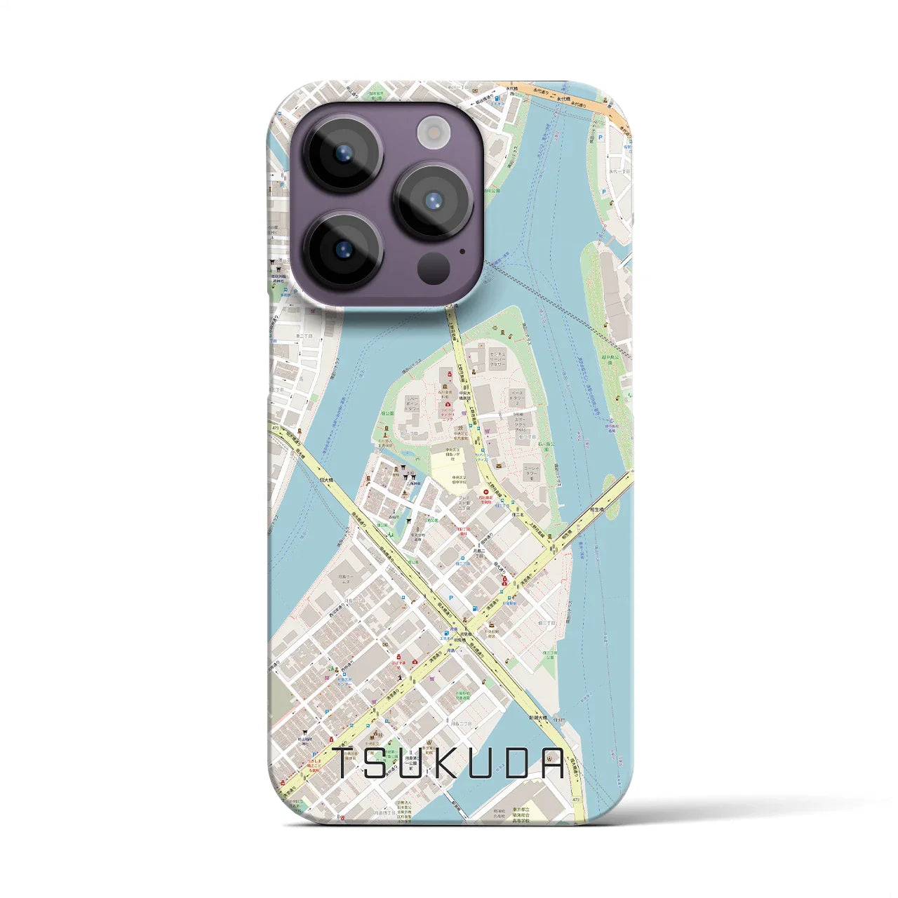 【佃(東京都)】地図柄iPhoneケース(バックカバータイプ)