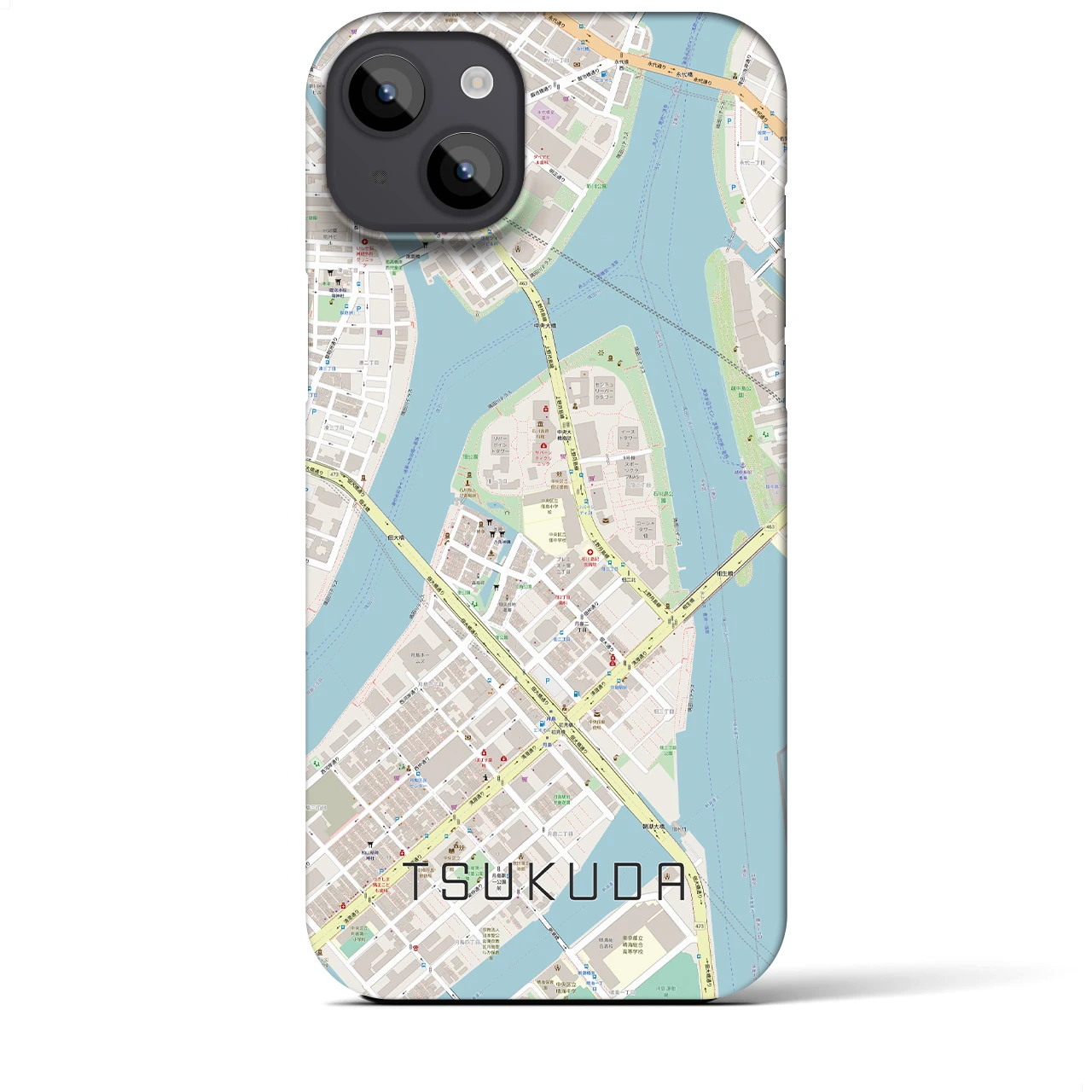 【佃(東京都)】地図柄iPhoneケース(バックカバータイプ)