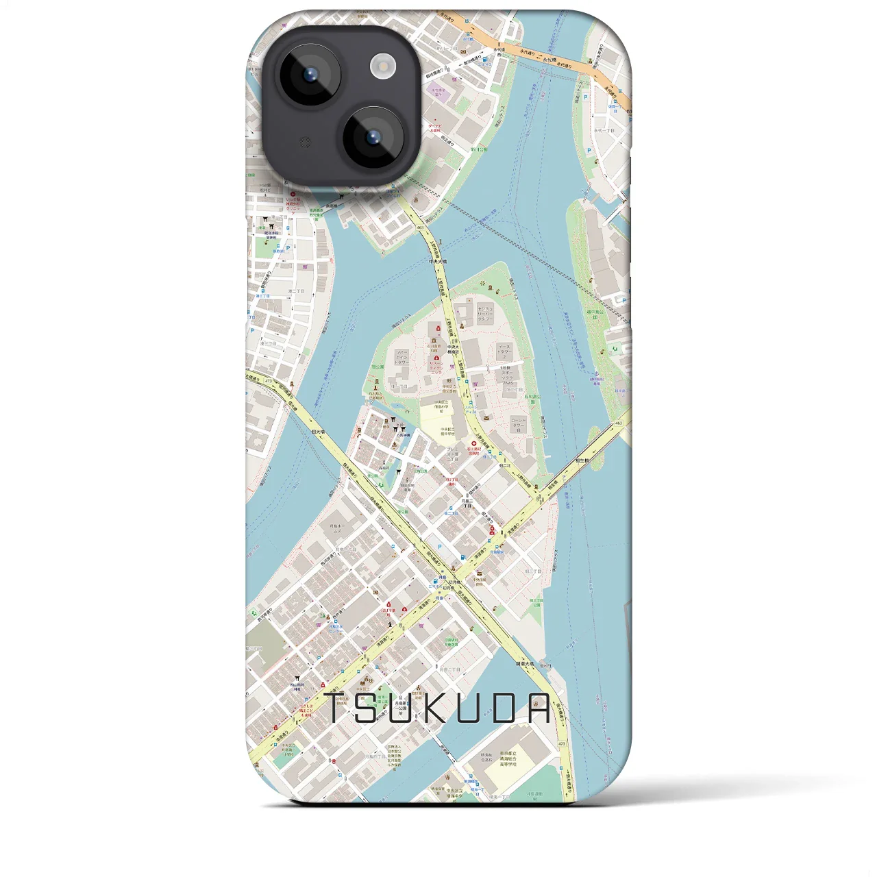 【佃(東京都)】地図柄iPhoneケース(バックカバータイプ)