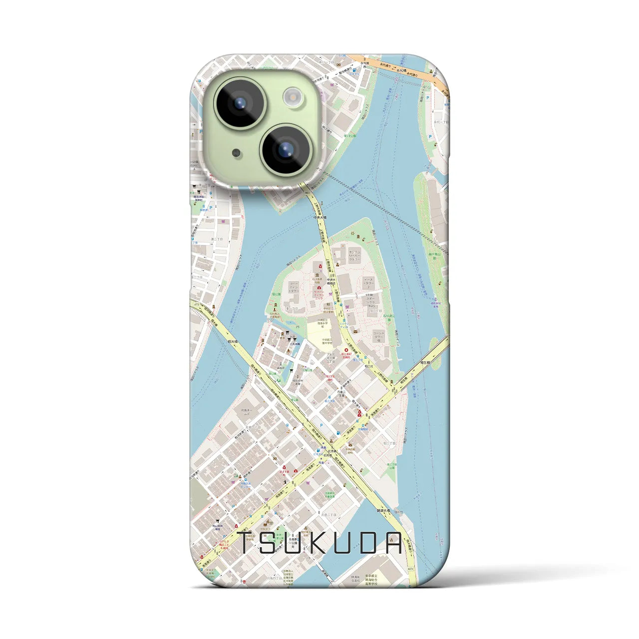 【佃(東京都)】地図柄iPhoneケース(バックカバータイプ)