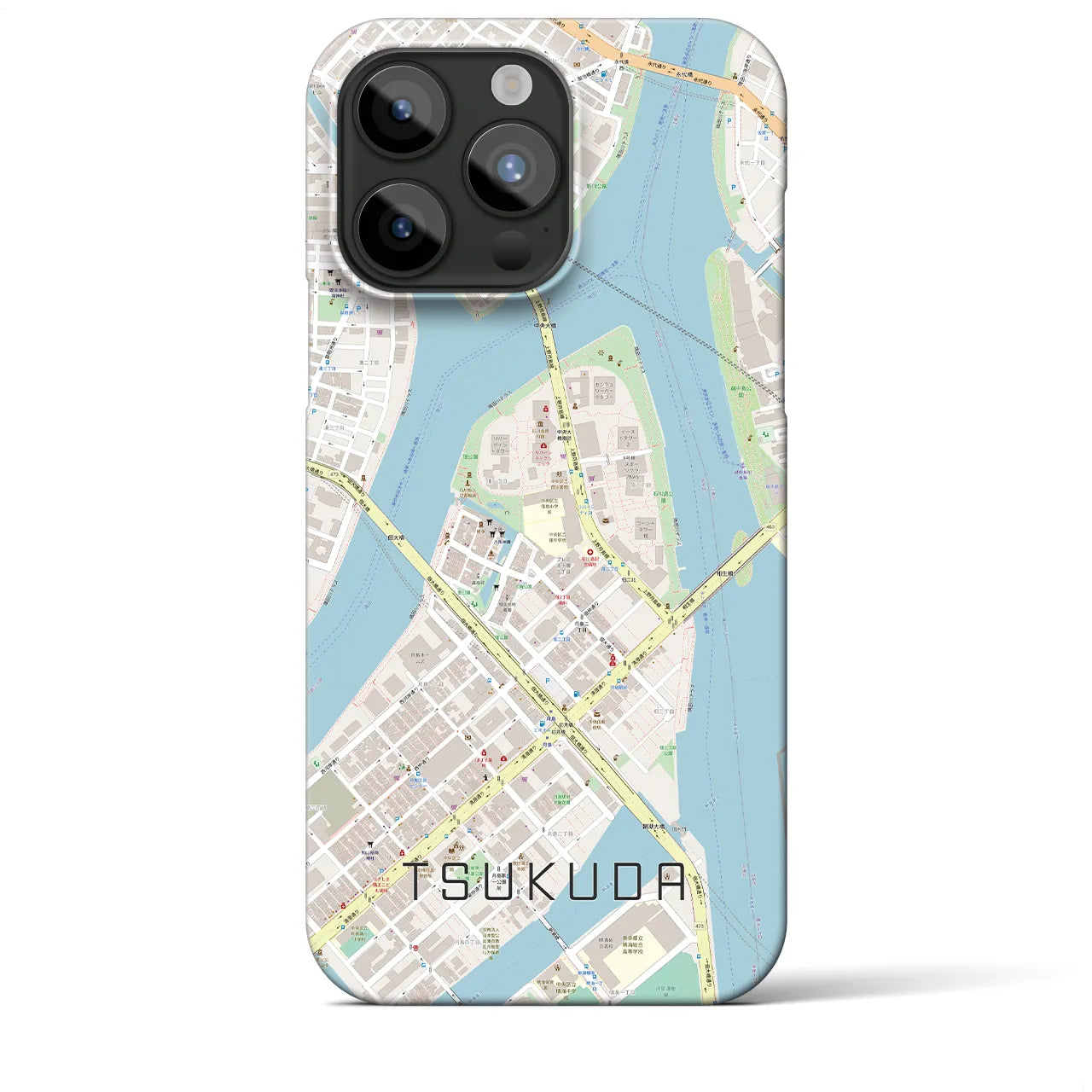 【佃(東京都)】地図柄iPhoneケース(バックカバータイプ)