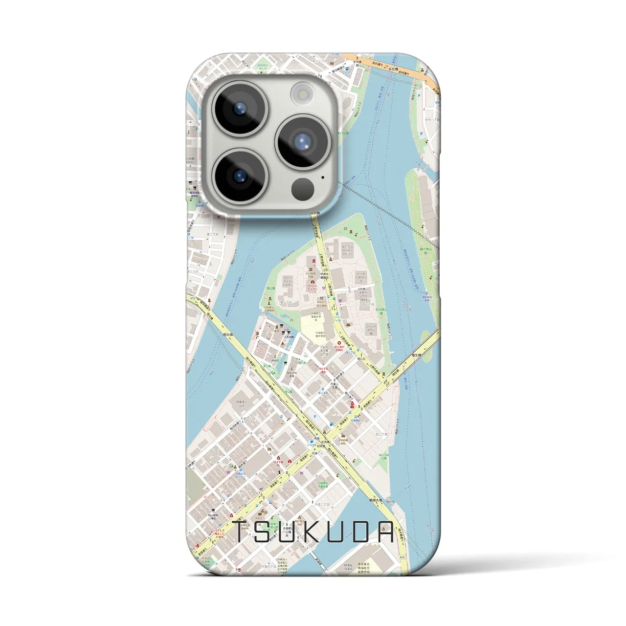 【佃(東京都)】地図柄iPhoneケース(バックカバータイプ)