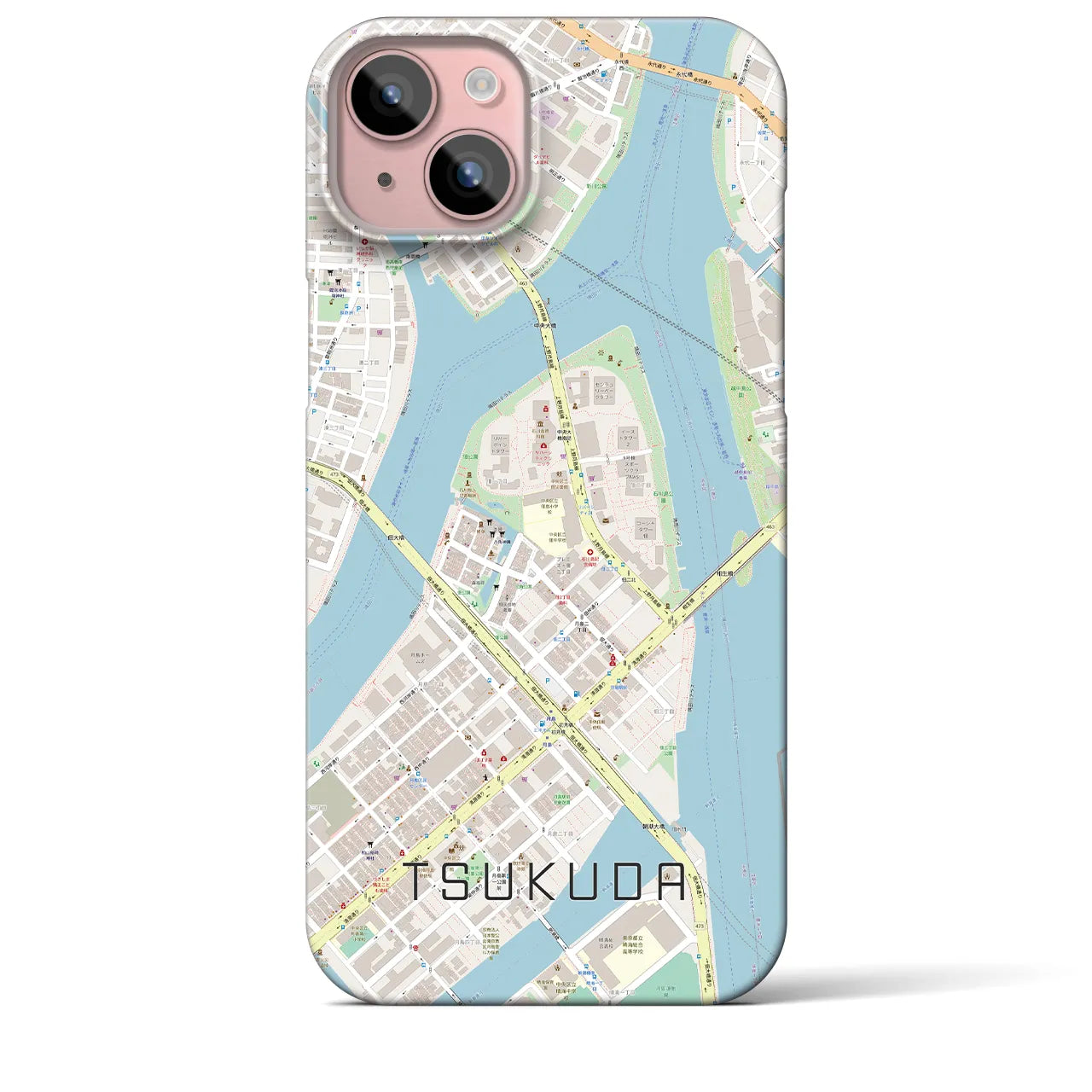 【佃(東京都)】地図柄iPhoneケース(バックカバータイプ)