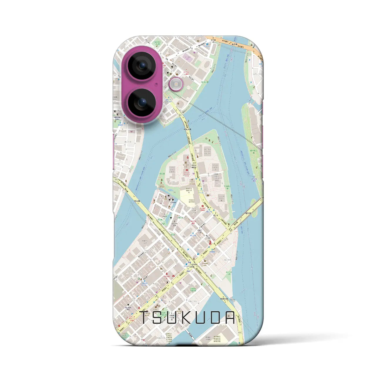 【佃(東京都)】地図柄iPhoneケース(バックカバータイプ)