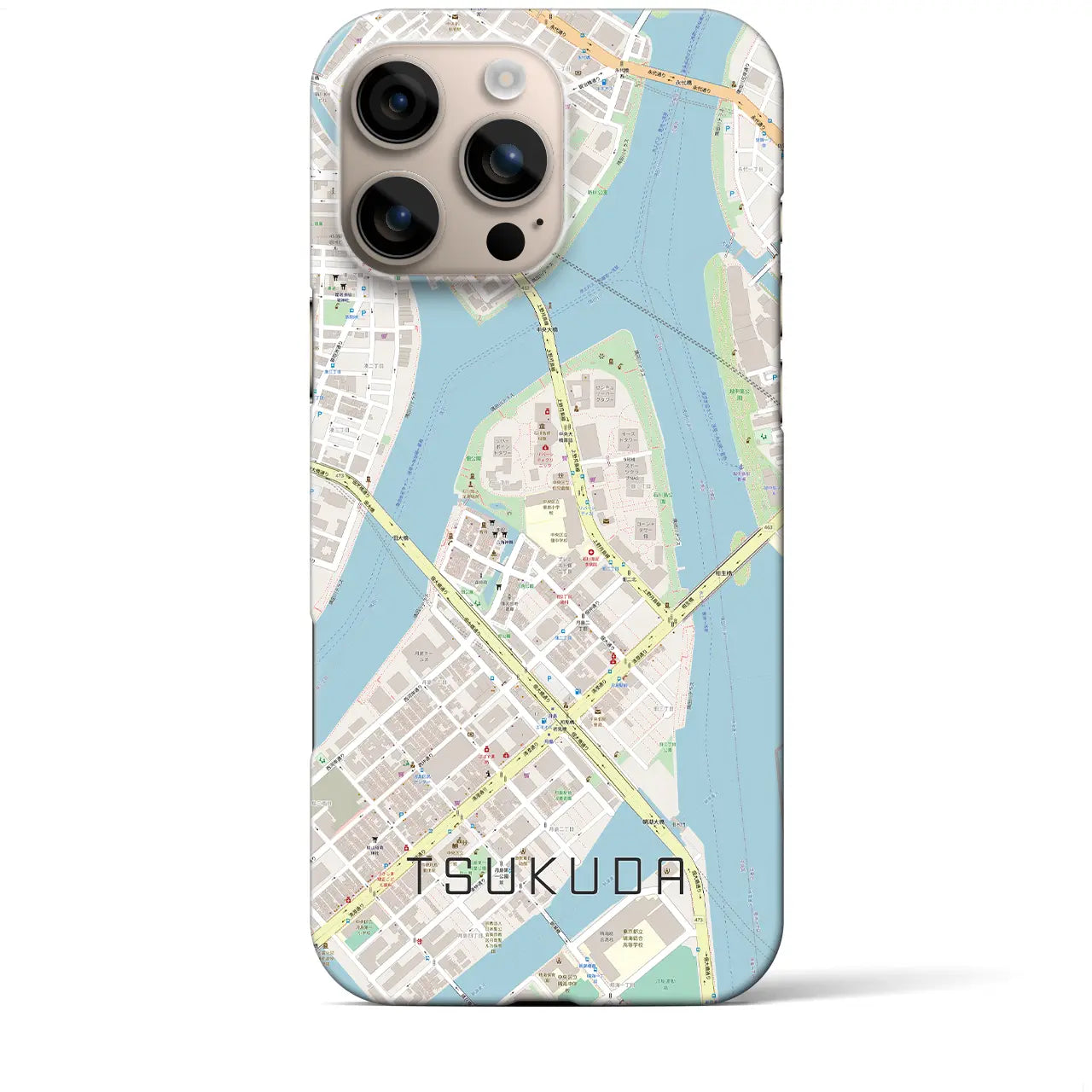 【佃(東京都)】地図柄iPhoneケース(バックカバータイプ)