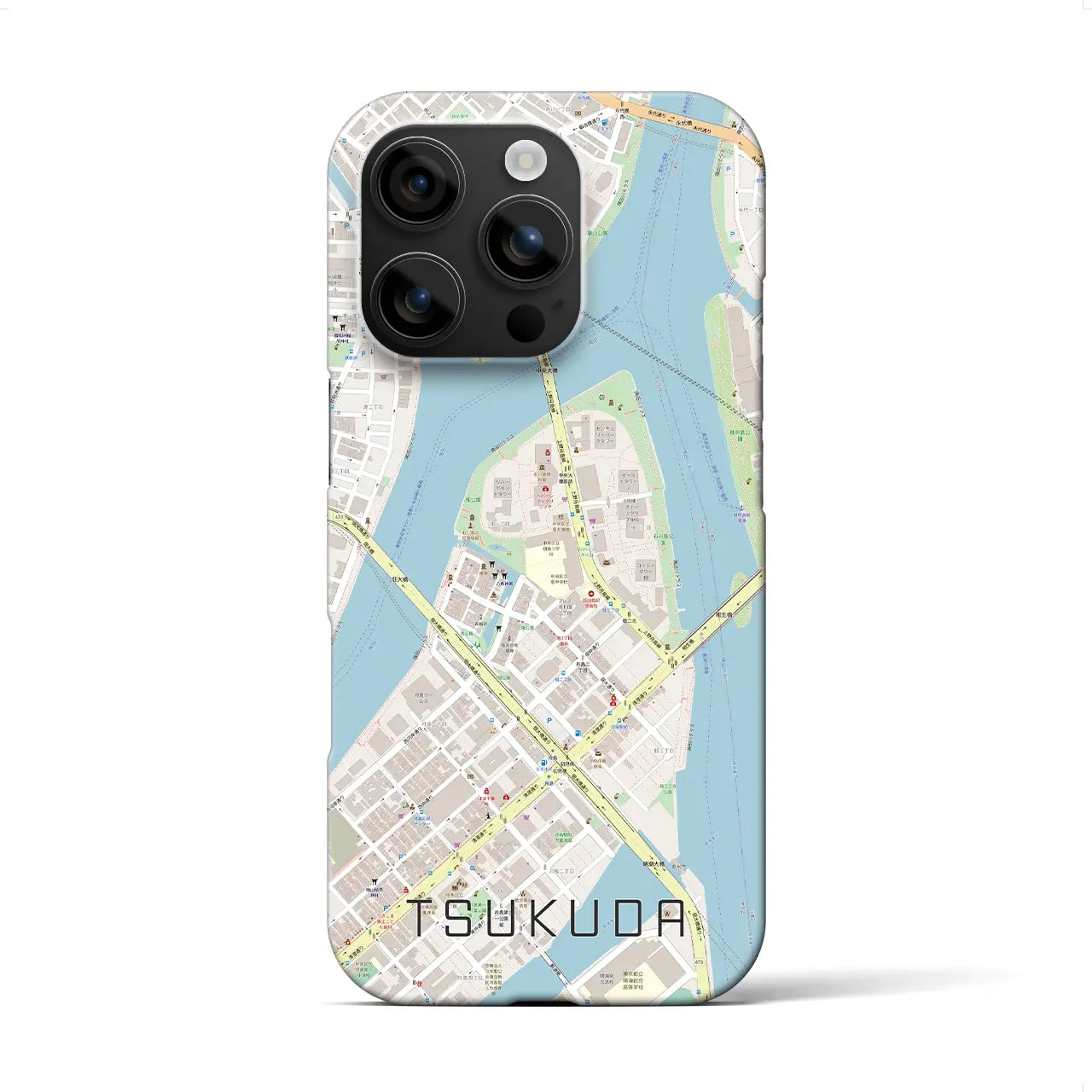 【佃(東京都)】地図柄iPhoneケース(バックカバータイプ)