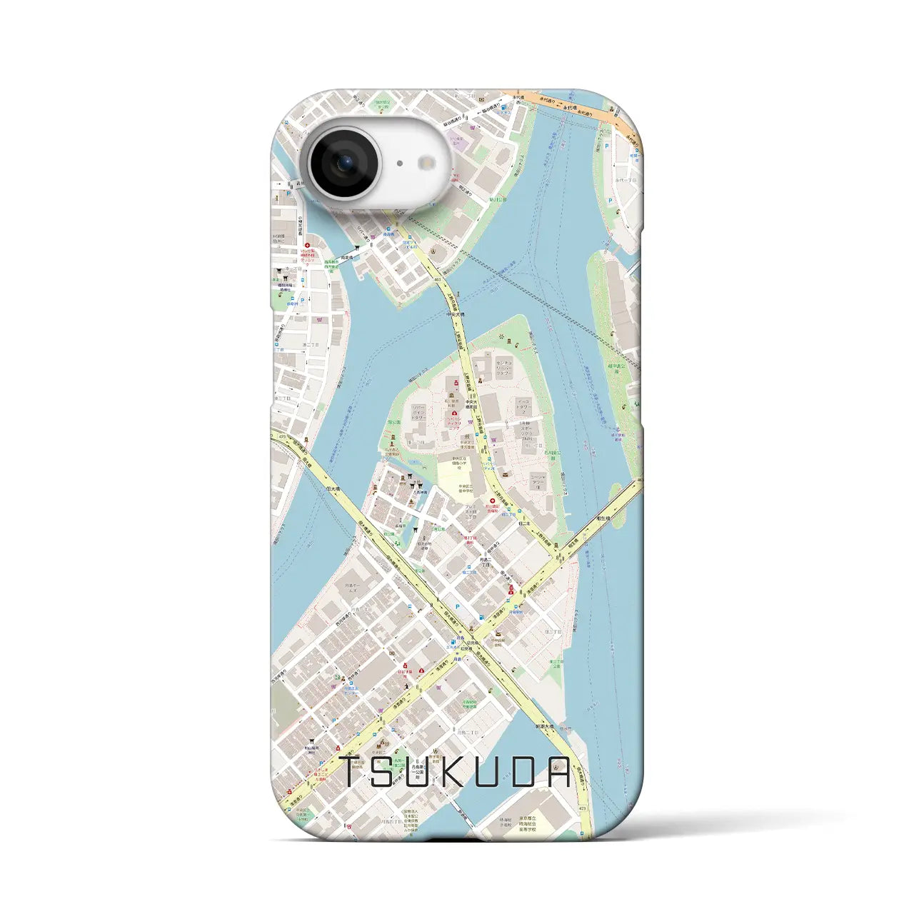 【佃(東京都)】地図柄iPhoneケース(バックカバータイプ)