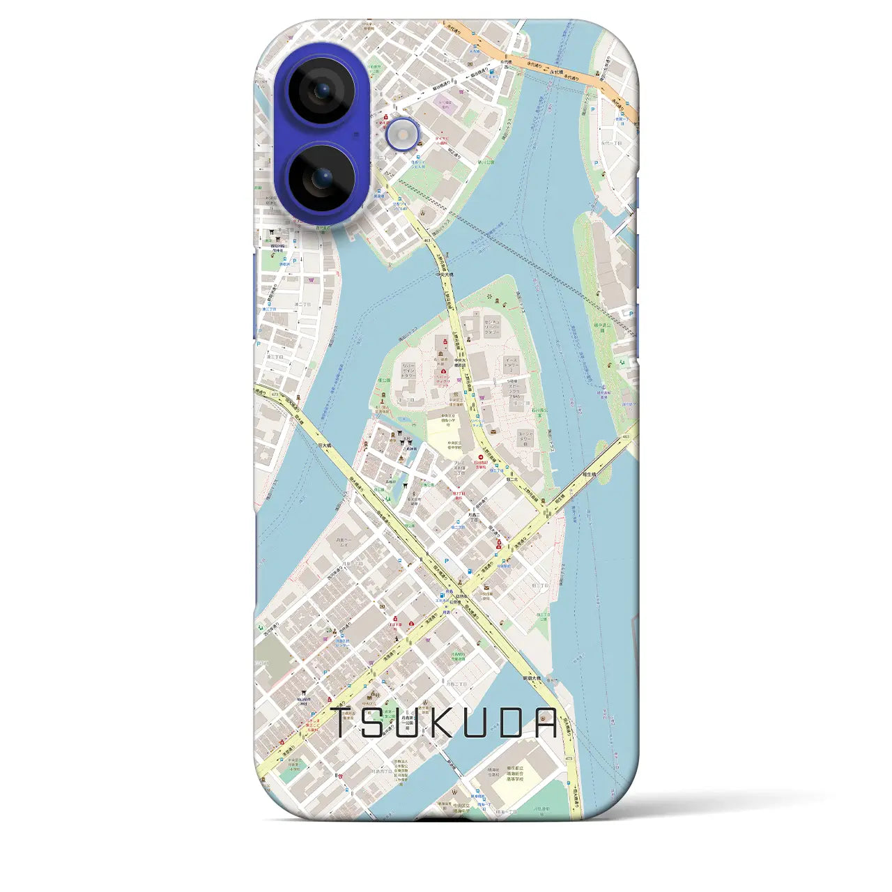 【佃(東京都)】地図柄iPhoneケース(バックカバータイプ)