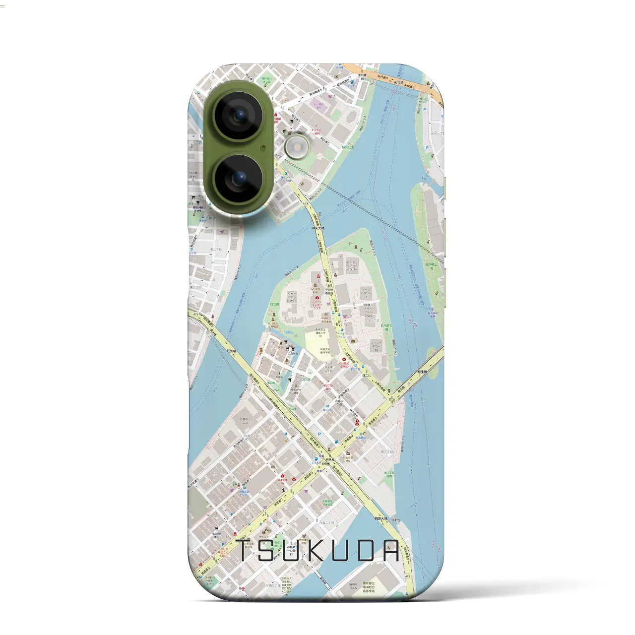【佃(東京都)】地図柄iPhoneケース(バックカバータイプ)ナチュラル・iPhone 17 Pro Max 用