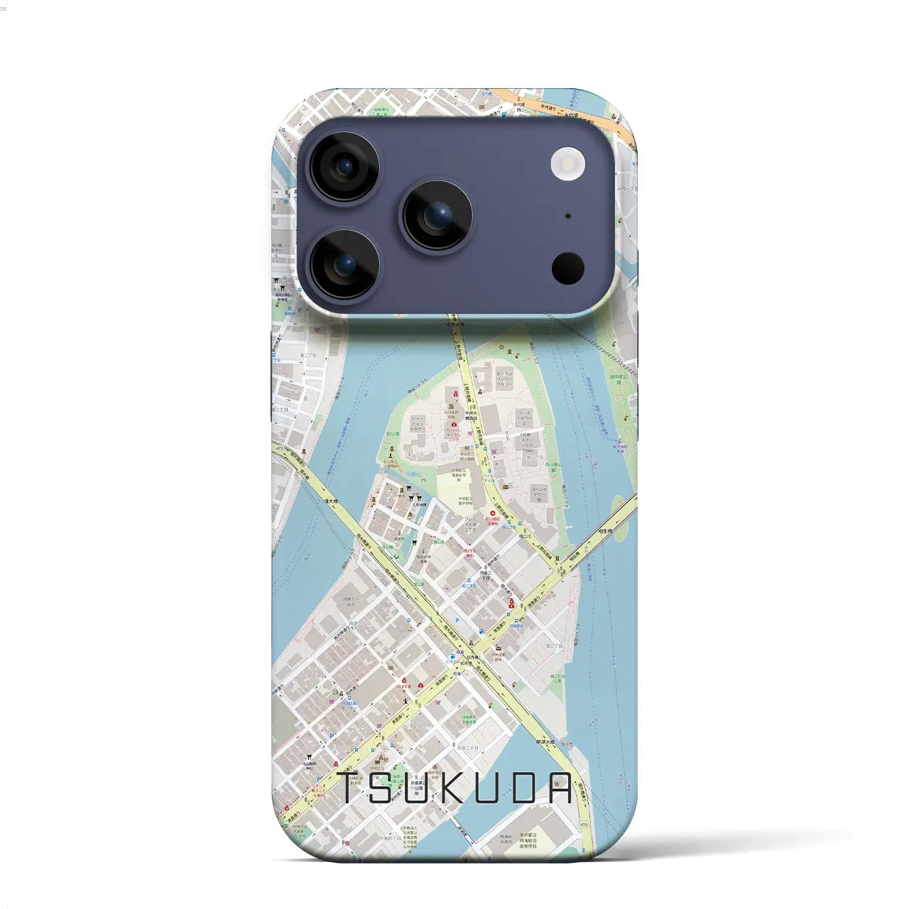 【佃(東京都)】地図柄iPhoneケース(バックカバータイプ)