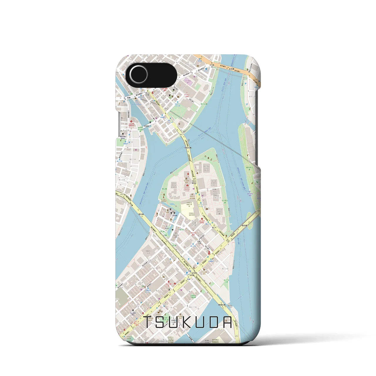 【佃(東京都)】地図柄iPhoneケース(バックカバータイプ)