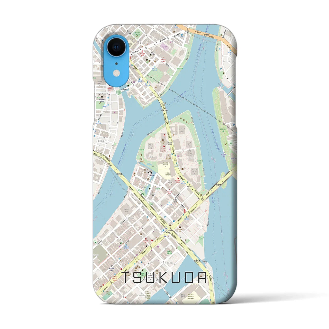 【佃(東京都)】地図柄iPhoneケース(バックカバータイプ)