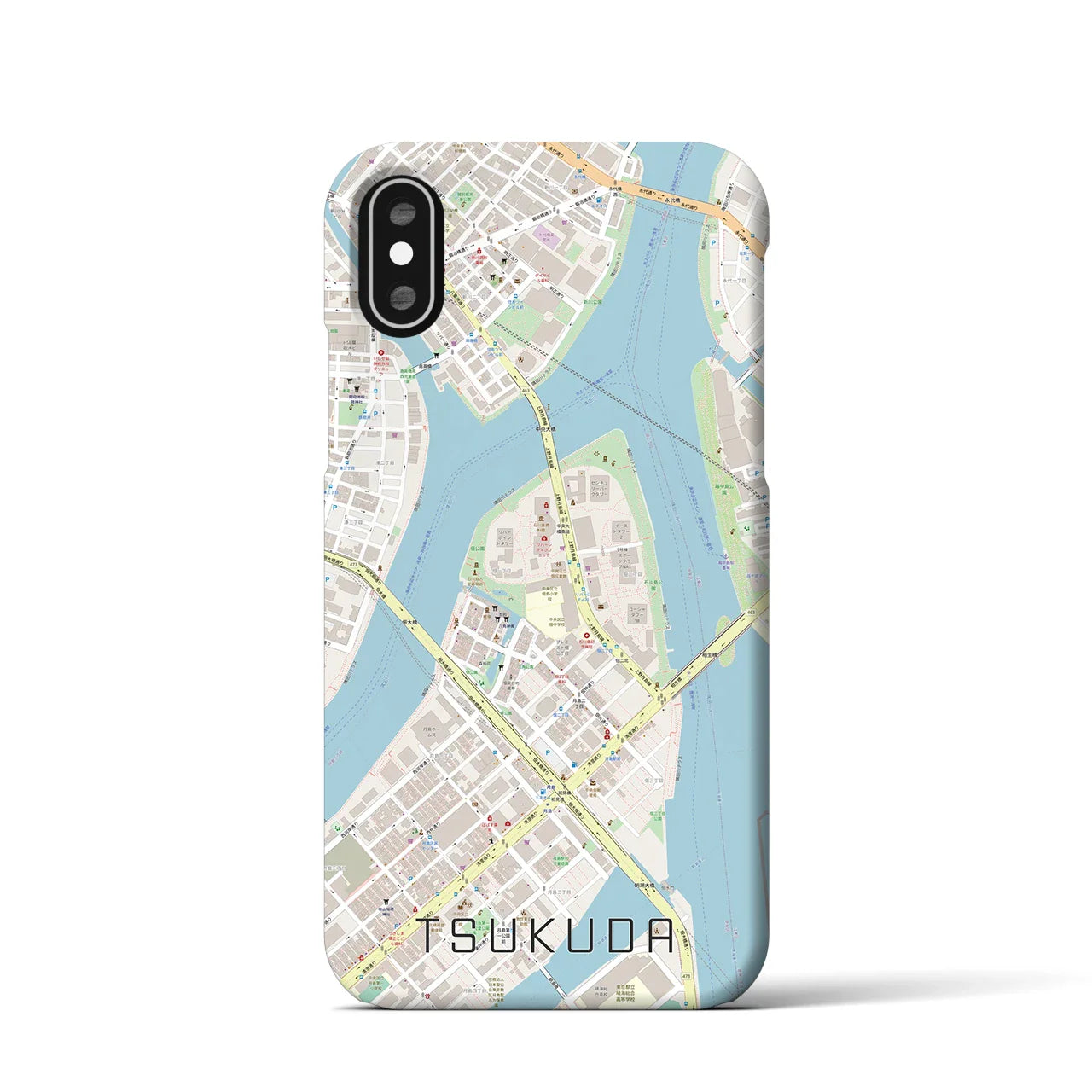 【佃(東京都)】地図柄iPhoneケース(バックカバータイプ)