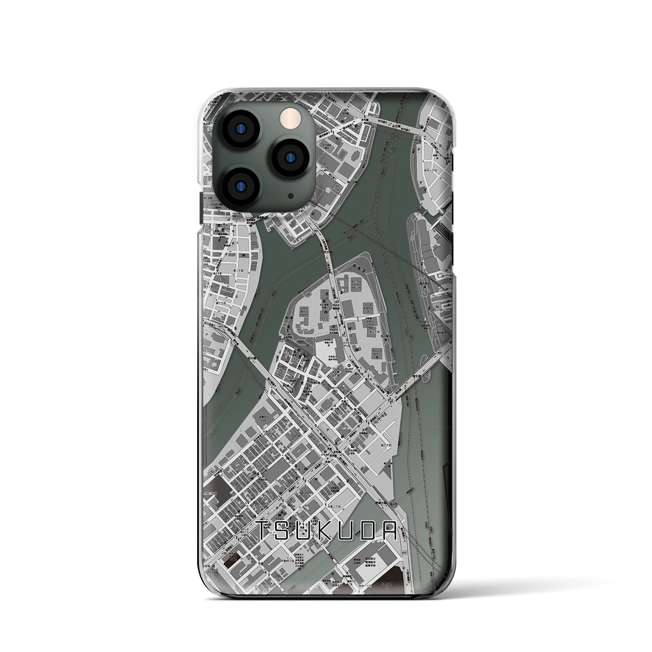 【佃(東京都)】地図柄iPhoneケース(クリアタイプ)